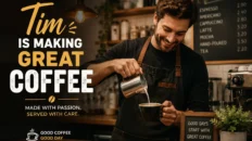 tim is making great coffee