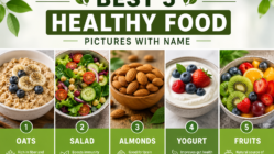 5 healthy food pictures with name
