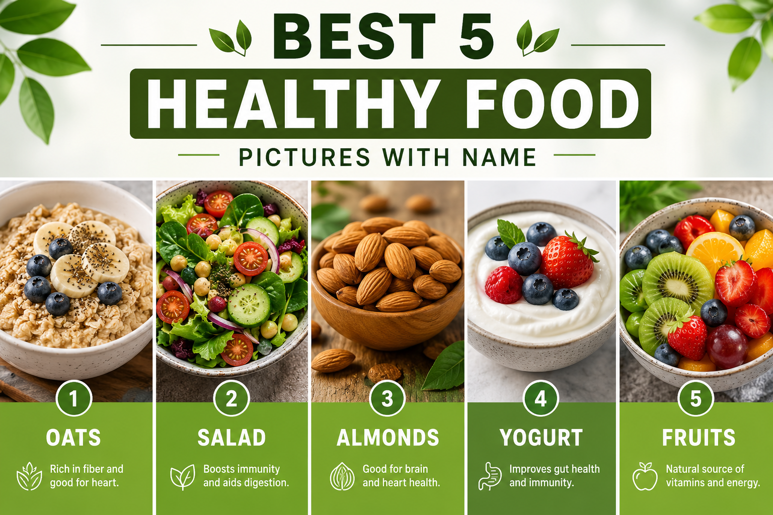 Best 5 Healthy Food Pictures With Name